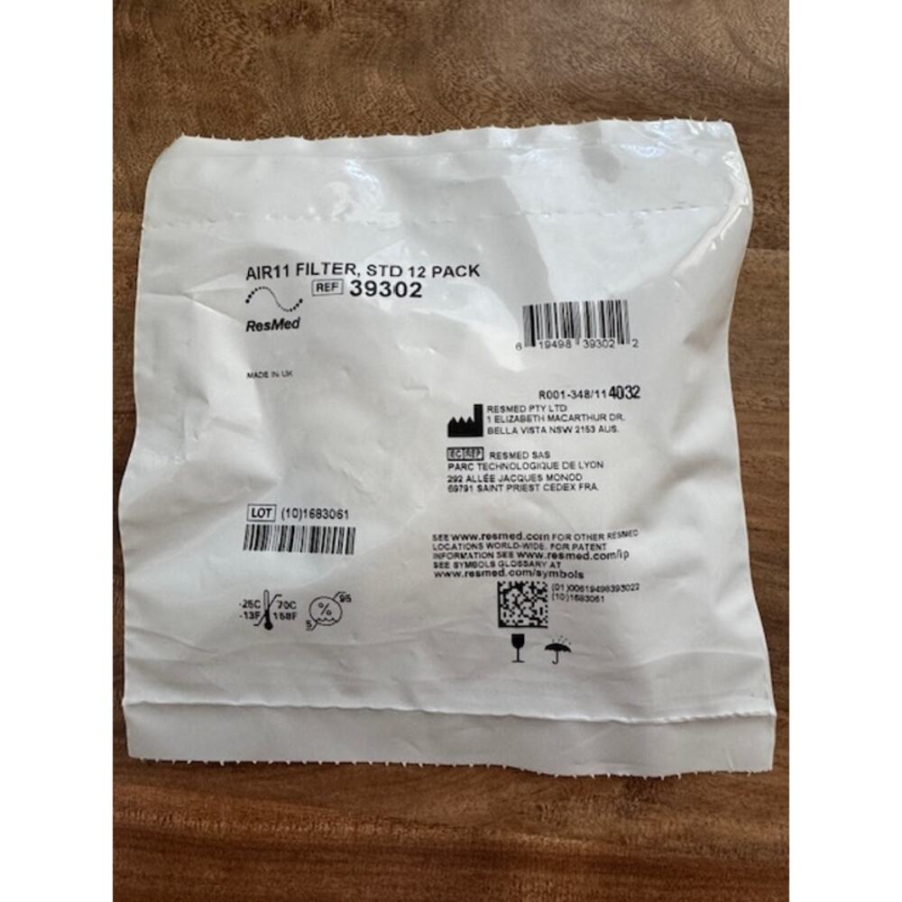 ResMed Air11 Filter STD 12 Pack #39302 OEM- New Factory Sealed